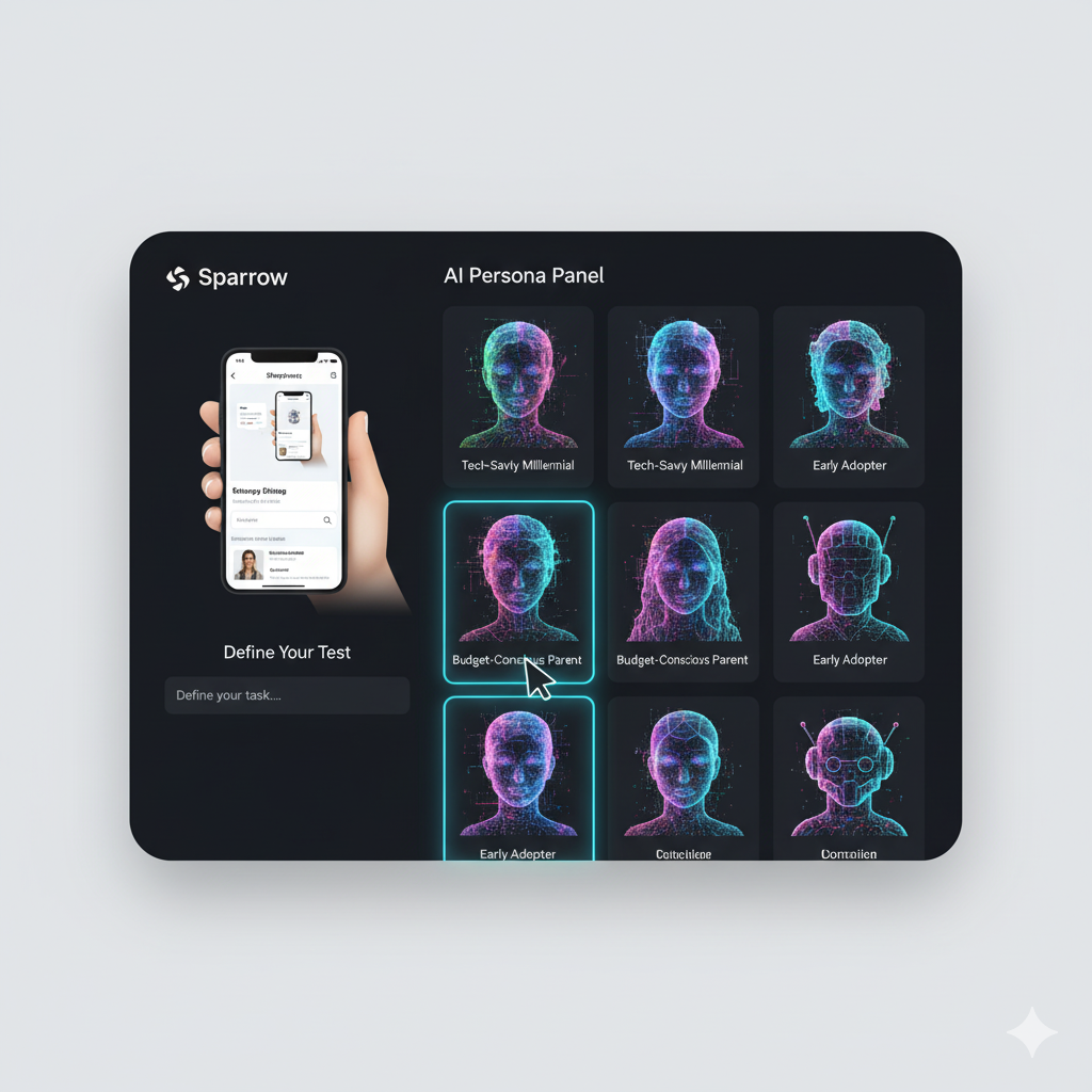 Sparrow AI Persona Panel Interface